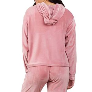 Nouveauté, sweat à capuche en velours pour femme, utilisation en extérieur en hiver, matière douce et durable, anti-rides, respirant, logo frontal, prix avantageux - Product Image 5