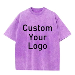 2025 T-Shirt à manches courtes Vintage pour femmes de haute qualité 260g coton lavé à l'acide Logo personnalisé conception Style Streetwear - Product Image 1