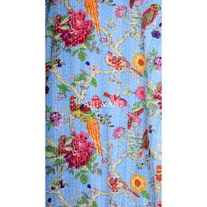 Kimono en coton fait main pour femme, patchwork Kantha, col en V, manches longues, respirant, double couche, poches, ceinture naturelle, été-printemps - Product Image 4