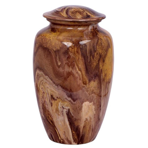 Best Quality Handmade Metal Cremation Urns with Silver Embossed Double Stripes Urns Funeral Supplies Memorial <b>Ashes</b> Storage Jar - Product Image 3