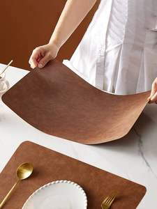 Double-Sided Rectangle Leather <b>Placement</b> <b>Mats</b> Set Eco-Friendly Handmade <b>Table</b> <b>Mats</b> Classic Design Low Cost Wholesale - Product Image 6