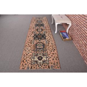 พรมวิ่งสไตล์ตุรกี ขนาด 2.7x10.3 ฟุต สีน้ำตาลวินเทจ ลายอิคัต - Product Image 1