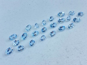 พลอยประจำเดือนมีนาคม อะความารีนธรรมชาติ 100% สีฟ้าสดใส ได้รับการรับรอง คุณภาพเชิงพาณิชย์ รูปทรงวงรีเหลี่ยมเพชรพลอย ขนาด 5x7 มม. น้ำหนัก 0.4-1 กรัม - Product Image 3