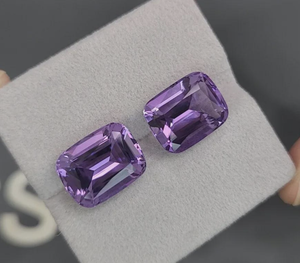 เบาะแซฟไฟร์สีม่วงสำหรับทำเครื่องประดับอัญมณีหลวมทรงเหลี่ยมเพชรพลอยสำหรับทำเครื่องประดับทำคอรันดัม4x6 5x7 6x8 8x10mm ในห้องทดลอง - Product Image 2