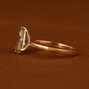 Oval & pera Cut Toi et moi Ring/14K Oro amarillo Trendy Toi et moi Solitaire Ring Anillo de bodas para su regalo de aniversario - Product Image 2