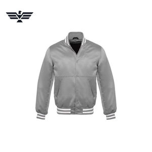 Veste bomber classique en satin d'hiver pour homme, veste de baseball brillante, vêtement d'extérieur décontracté, coupe ample - Product Image 4