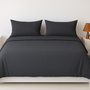 High Quality Charcoal Grey 300 TC Pure Cotton Solid Bedsheet for King or Queen and Twin <b>Beds</b> Available at Good Price - Product Image 2