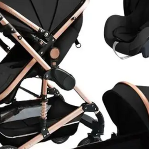 Poussette bébé, cadre en alliage d'aluminium, pliable, portable, capacité de charge de 15 kg, nouveau-né à 3 ans, tissu brun - Product Image 3