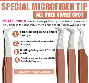 Vente en gros de pinces à cils 90 degrés en acier inoxydable pointe en fibre volume pince à épiler fabricant de pinces à cils - Product Image 2