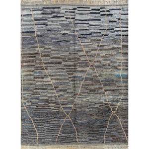 Nuray Classic <b>Wool</b> Rugs Hand Knotted in Grey Black Abstract Pattern for Home-Pae-4624 for Living Room Teenagers' Hallway Bedroom - Product Image 1