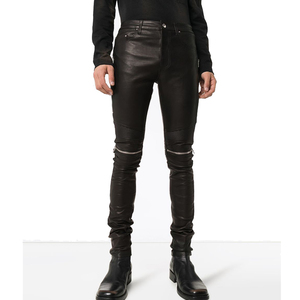 OEM Custom Logo Punk Club Faux Leather Pants <b>Men</b> Zip Biker <b>Jeans</b> Leather Pants Custom Leather Motorcycle Pants for <b>Men</b> Hip Hop - Product Image 6