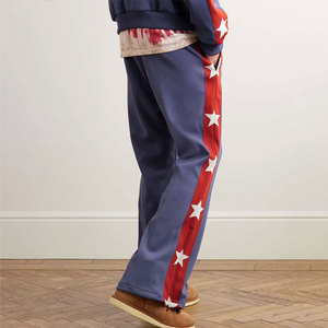 Personalizado ligero 3D en relieve Cross Stack Flare pantalones de chándal de los hombres de pista Pantalones de chándal de lona - Product Image 5