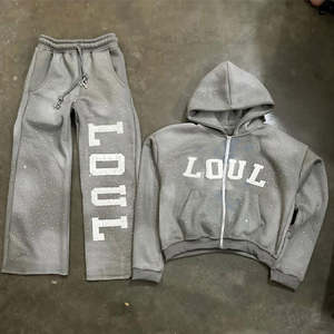 เสื้อฮู้ดดี้ผู้ชาย Kivotech สไตล์วินเทจ ล้างสีแบบแอซิดฟอก ปักลาย ผ้าฝรั่งเศสเทอร์รี่เนื้อหนา 500 GSM ชุดวอร์มผ้าฝ้ายหนา - Product Image 3