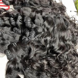 Flash venta máquina ondulada natural trama de pelo crudo vietnamita extensiones de cabello humano SDD listo para enviar al por mayor - Product Image 2