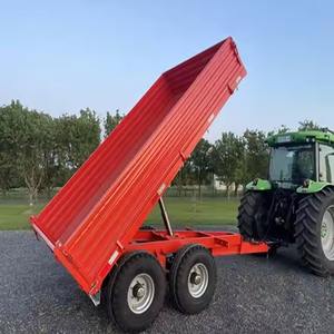 High Efficiency 4 Wheel 10Tons Agricultural Farming Hydraulic Tipping Dump Trailer for Transportation <b>on</b> Sale With Fast Ship - Product Image 5