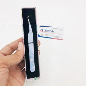 คีมหนีบขนตาปลายแหลมแบบมืออาชีพแหนบสเตนเลส90องศาสองโทนสีทนทาน - Product Image 1