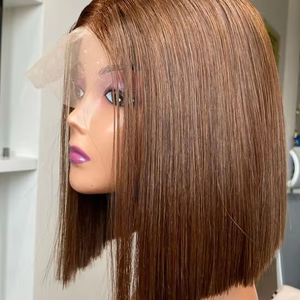 Os droit émoussé coupe bob coupe perruques vierge Remy 100% cheveux humains vietnamiens brut non transformé trame tissage Extensions de cheveux humains - Product Image 1