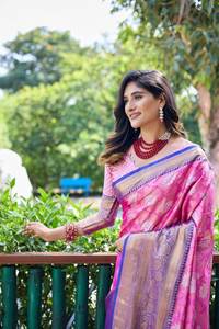 Qualité standard Festival Collection Lourd Banarasi Soie Saree avec chemisier femmes portent dames fête festival tenue quotidienne - Product Image 2