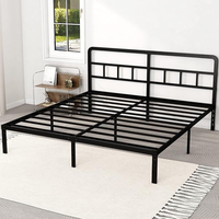 Estructura de cama de metal de tamaño completo para trabajo pesado con almacenamiento Muebles de madera dura personalizados para dormitorio del fabricante OEM