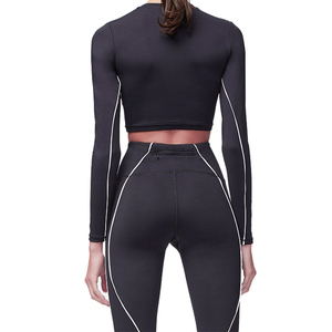 Logo personnalisé vêtements de sport femmes noir 2 pièces vêtements de yoga ensemble de vêtements de sport fabricants de marque privée ensembles de vêtements de fitness 2026 - Product Image 4