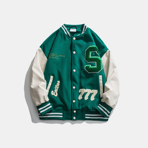 OEM Manufacturer's High Quality College <b>Baseball</b> <b>Bomber</b> <b>Jacket</b> Chenille Embroidery Custom Letterman Crop Light Stand Sporty - Product Image 2