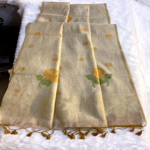 Sari de Algodón Khadi Puro VASTRA COTTAGE, Diseño Tejido a Mano, Exclusivo Traje Étnico Tradicional Indio, Calidad Premium - Product Image 5
