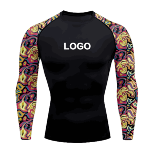 Compression <b>Rash</b> <b>Guard</b> for <b>Men</b> Gym Running Training Shirt OEM <b>Rash</b> <b>Guard</b> <b>Mens</b> Sportswear Long Sleeve Compression Workout Top - Product Image 3
