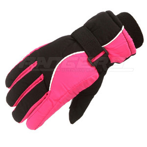Gants de ski personnalisés pour femmes noir rose blanc garniture chaude doublure polaire imperméable snowboard ski gants d'hiver OEM - Product Image 3