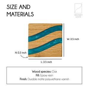 Handmade Acacia Wood <b>Drink</b> <b>Coaster</b> Set with Holder, Durable Natural Wooden and Stone <b>Coasters</b> for Office and Home Decor - Product Image 3