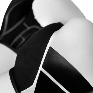 ถุงมือชกมวยนวมหนัง PU สีดำสีขาวดำ, นวมชกมวยไทยสำหรับฝึกซ้อม - Product Image 4