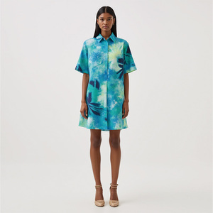 <span class=keywords><strong>Vestido</strong></span> Camisero de Verano 2026, Moderno, Personalizado, de Manga Corta, con Estampado Floral <span class=keywords><strong>Hawaiano</strong></span> y Botones <span class=keywords><strong>para</strong></span> <span class=keywords><strong>Mujer</strong></span> - Product Image 2