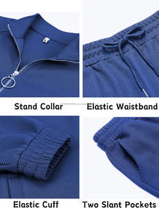 Ensemble survêtement en molleton lourd de qualité supérieure 380GSM pour homme, sweat à capuche et pantalon, imprimé à l'écran, noir et bleu marine, tenue bicolore - Product Image 6