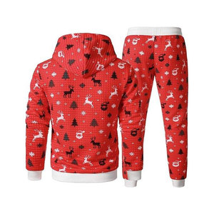 Vente à Chaud Ensemble de Survêtements d'Hiver en Coton et Nylon pour Hommes Entièrement Personnalisable Design de Noël OEM Survêtement de Noël - Product Image 2