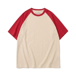 High Quality Polyester/Cotton Oversized Raglan T-Shirt Puff Printed <b>Back</b> Logo Crewneck Streetwear Unisex Regular Fit Breathable - Product Image 3