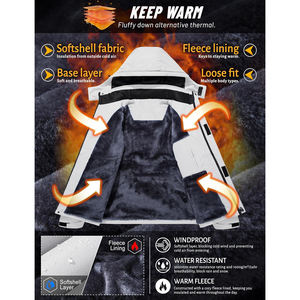 Veste de ski d'hiver pour homme avec logo personnalisé, imperméable, coupe-vent, isolée en polaire, veste de montagne à capuche, fermeture éclair - Product Image 6