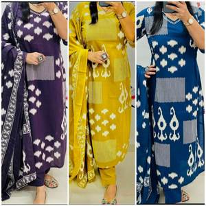 Ensemble Salwar Kameez Moderne Réversible en Coton Pur 60-60 avec Broderie Miroir pour Femme – Idéal pour les Fêtes - Product Image 4