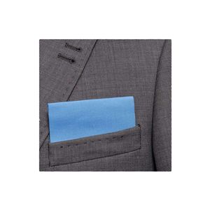Pochette de blazer pliée prête à l'emploi bleue unie pour homme adulte, taille unique, en tissu tissé - Product Image 1