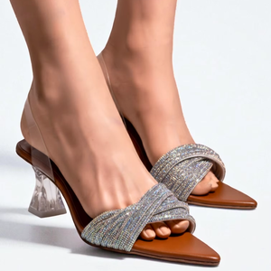 Formal Women's <b>Heeled</b> <b>Sandals</b> Fashionable Pointed and Square Toe Wedding Shoes Comfortable 532 G Series - Product Image 1