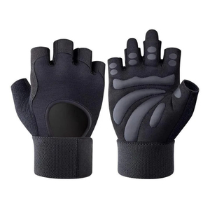 Guantes de Gimnasio de Medio Dedo para Levantamiento de Pesas con Correa de Muñeca Ajustable, Unisex, Material de Spandex para Entrenamiento Físico - Product Image 2