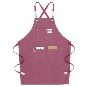 Tablier de cuisine à bavette réglable unisexe pour femmes hommes avec poches taille et logo personnalisés - Product Image 6