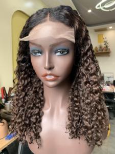 Wholesale Vietnam Hair Curl <b>Wig</b> Transparent Glueless Front Lace Soft Layer Cuticle Aligned Transparent - Product Image 1
