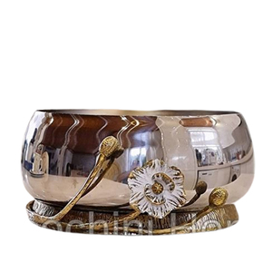 ชามอลูมิเนียมสแตนเลสโลหะพร้อมฝาชามขัดเงาทรงกลมขัดเงาเงางามมีฝาปิด - Product Image 6