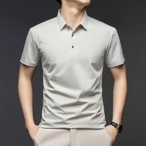 Polo doux anti-rides à manches courtes et à col rabattu pour vêtements pour hommes - Product Image 5