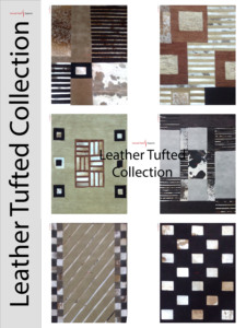 Tapis en laine de Nouvelle-Zélande de haute qualité, design géométrique moderne, tufté à la main, avec patchwork en cuir abstrait, pour la maison, le salon - Product Image 3