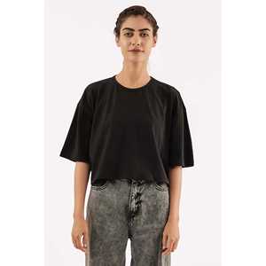 Top corto relajado negro para mujer Conjuntos cómodos para mujer Accesorio - Product Image 3