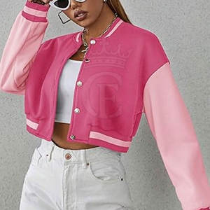 Chaqueta de Letterman corta sostenible Chaqueta de Letterman corta de gran tamaño Chaqueta de Letterman corta de material duradero - Product Image 4