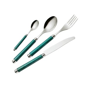 Couverts en acier inoxydable plaqué couleur argent avec poignée de bonne qualité couverts allant au lave-vaisselle pour la maison, le restaurant et l'hôtel ensemble de 4 - Product Image 3