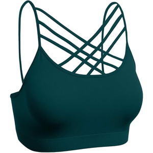 Sujetador deportivo con espalda descubierta para mujer con logotipo personalizado Sujetador deportivo de alta elasticidad Fitness Top Sujetador deportivo de yoga sin costuras para mujer - Product Image 6