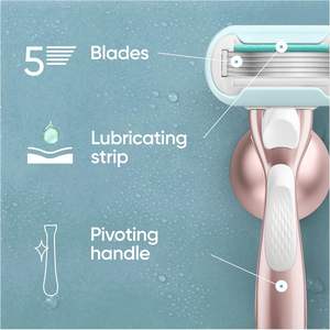 Gillette-Recargas de cuchillas de afeitar Venus Pro Smooth Sensitive para mujer, paquete de 10, 5 cuchillas para un afeitado suave y duradero - Product Image 5