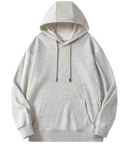 เสื้อฮู้ดดี้ผู้ชายแบบลำลอง ผ้าริบ ยืดหยุ่น ระบายอากาศได้ดี ทรงหลวม มีเชือกผูก ปลายแขนและชายเสื้อแบบริบ - Product Image 5